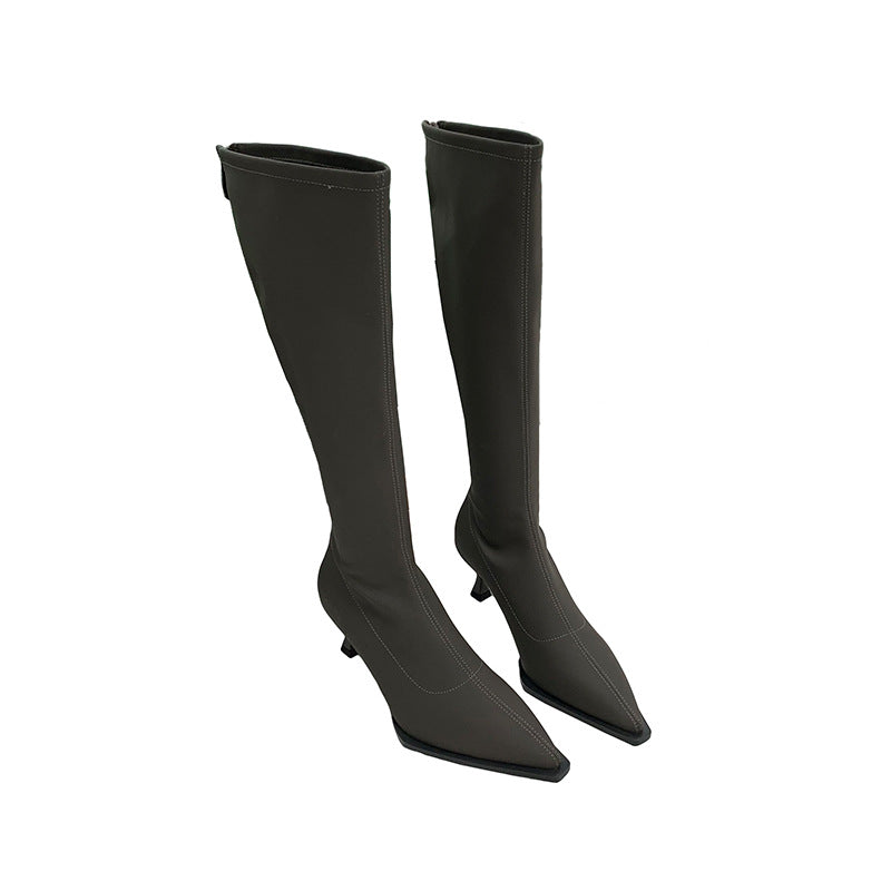 The Knee Boots Back Zipper