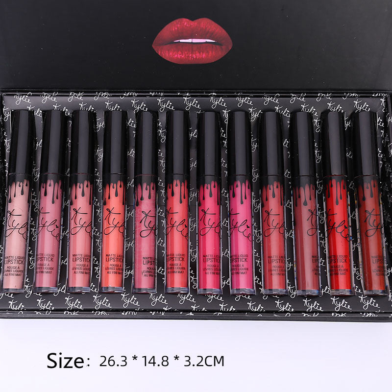 Lip Gloss 12 Bows Set Liquid Lipstick